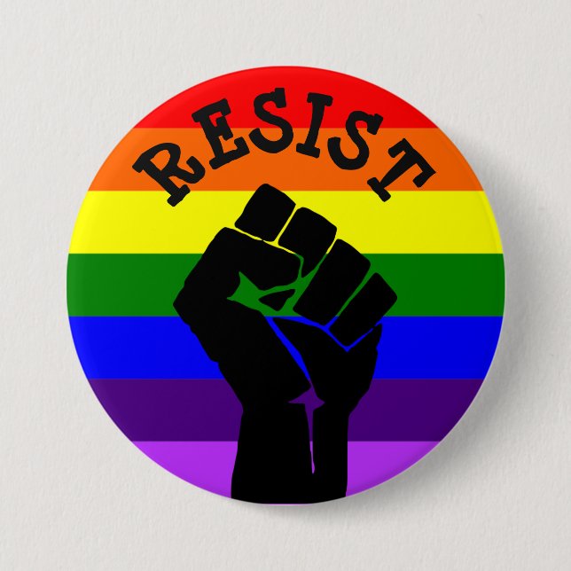 #Resist Protester Fist Anti-Trump Political Button (Front)