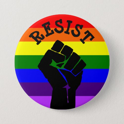 Resist Protester Fist Anti_Trump Political Button