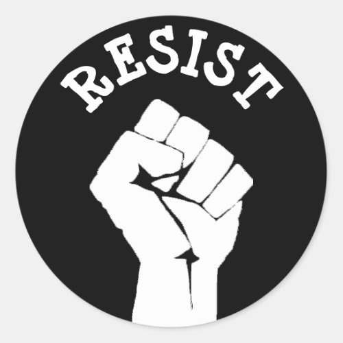 Resist Protester Fist Anti_Trump Political Sticker