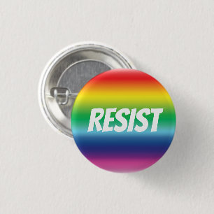 Resist rainbow colors gay pride lgbtq lgbt button