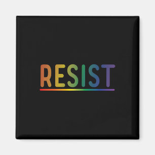 Resist Rainbow Lgbtq Gay Pride Political Protest Magnet