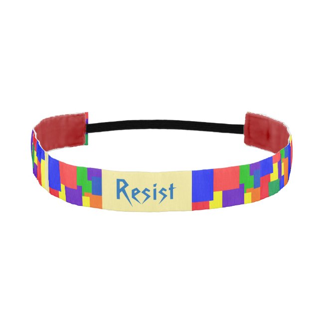 Resist Rainbow Patchwork Quilt Headband