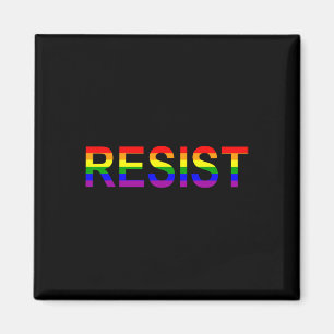 Resist Rainbow Queer Anti Trump Novelty Political  Magnet
