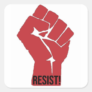 Resist Raised Fist Justice Square Sticker