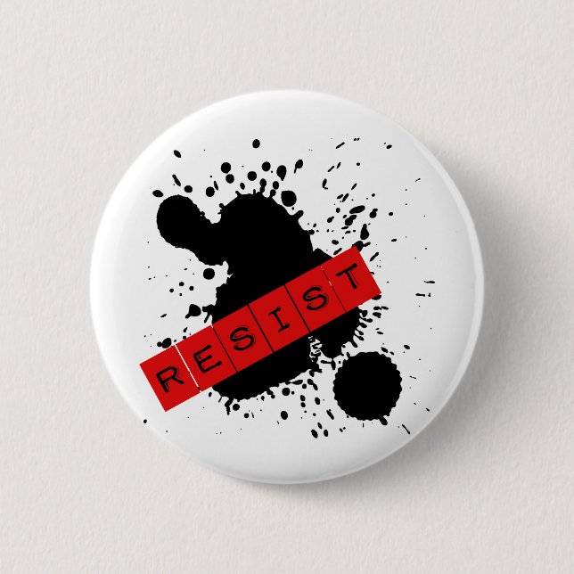 RESIST Rebellious Design Pinback Button (Front)