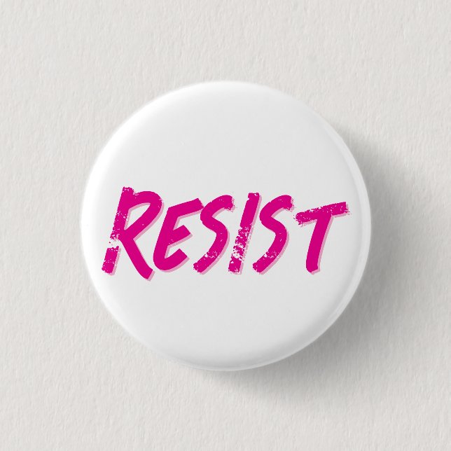 Resist Resistance Pink Button (Front)
