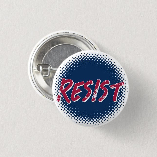 Resist Resistance Red Blue Custom Button (Front & Back)
