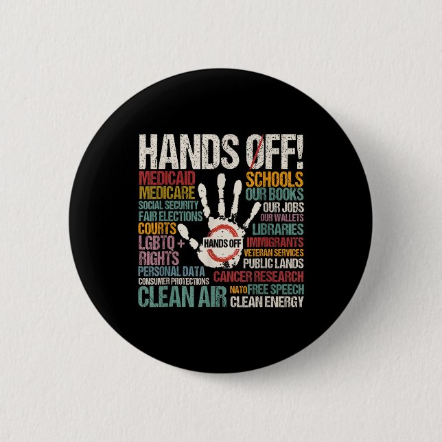 Resist Resistance Statue Of Liberty Hands Off Prot Button (Front)