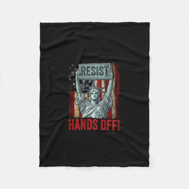 Resist Resistance Statue Of Liberty Hands Off Prot Fleece Blanket (Front)