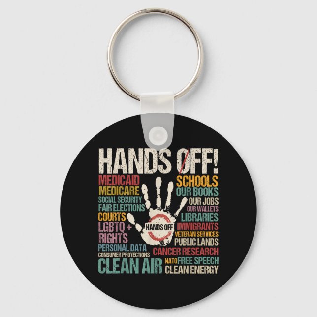 Resist Resistance Statue Of Liberty Hands Off Prot Keychain (Front)