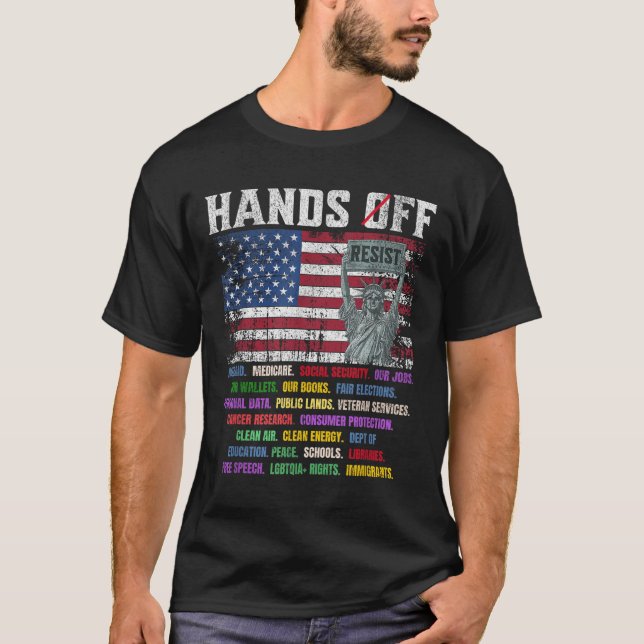 Resist Resistance Usa Statue Of Liberty Hands Off  T-Shirt (Front)
