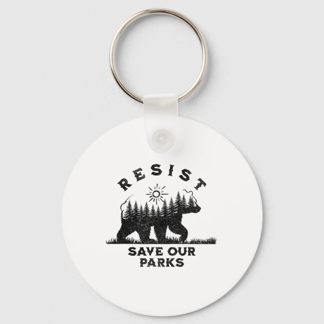 Resist Save Our Parks Alt Us National Parks Anti T Keychain (Front)