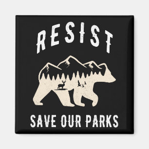 Resist Save Our Parks Alt US National Parks Bear  Magnet