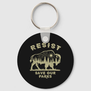 Resist Save Our Parks Alt Us National Parks Nature Keychain