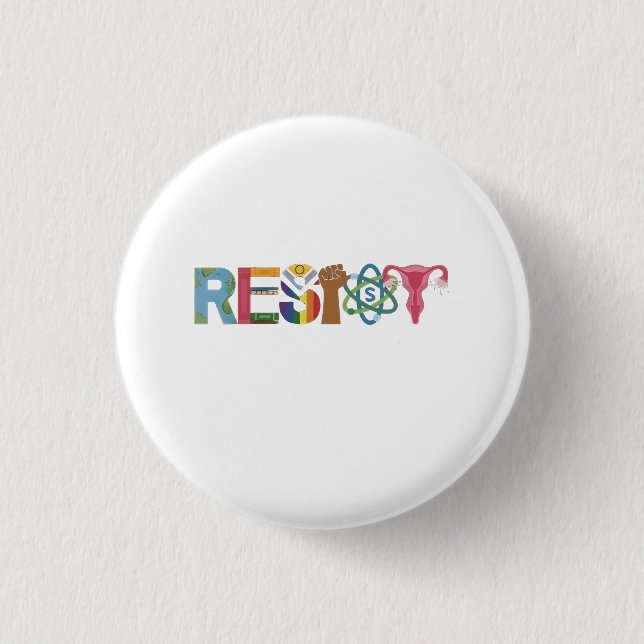 Resist Shirt Resistance Fight Fist Protest Liberal Button (Front)