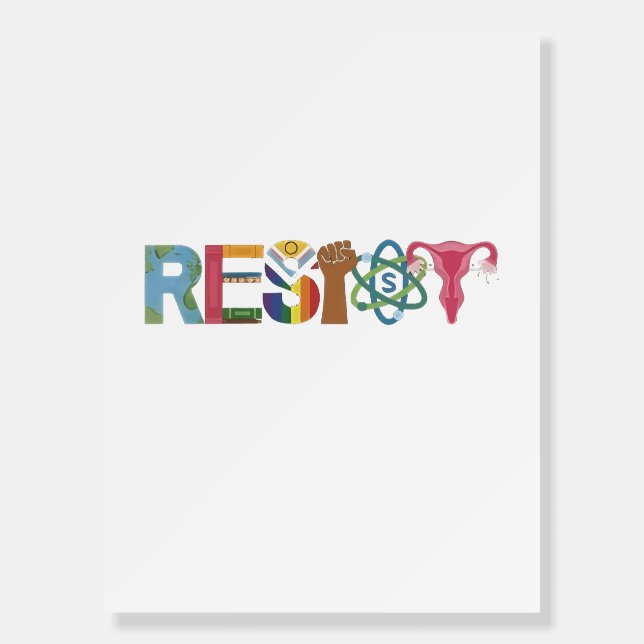 Resist Shirt Resistance Fight Fist Protest Liberal Foam Board (Front)