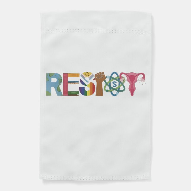 Resist Shirt Resistance Fight Fist Protest Liberal Garden Flag (Front)