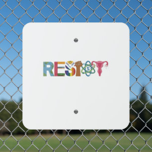 Resist Shirt Resistance Fight Fist Protest Liberal Metal Sign