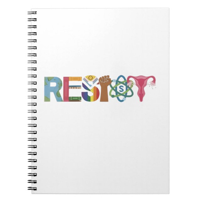Resist Shirt Resistance Fight Fist Protest Liberal Notebook (Front)
