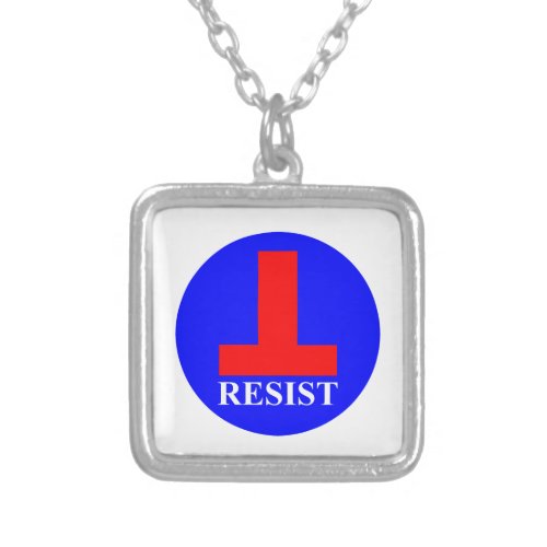 Resist Silver Plated Necklace