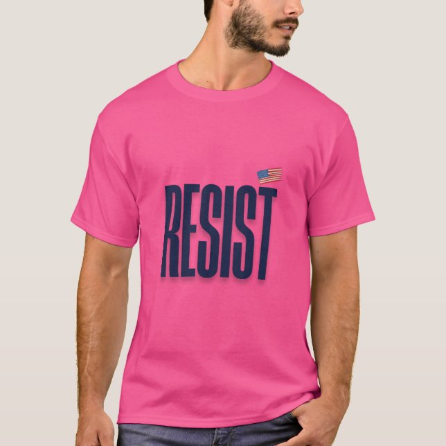 RESIST Small American Flag – Protest Statement T-Shirt (Front)