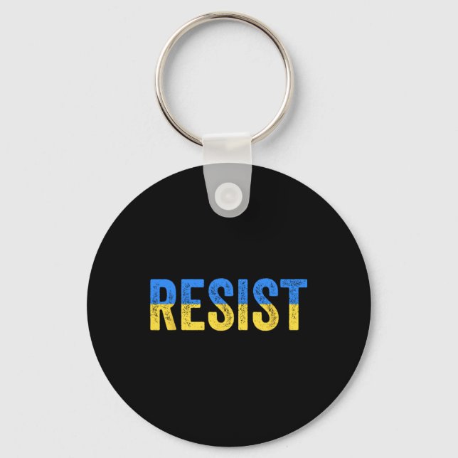 Resist Stand With Ukraine Support Ukraine Protest  Keychain (Front)