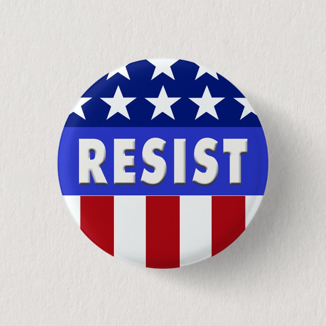 Resist - Stars & Bars Small Button (Front)