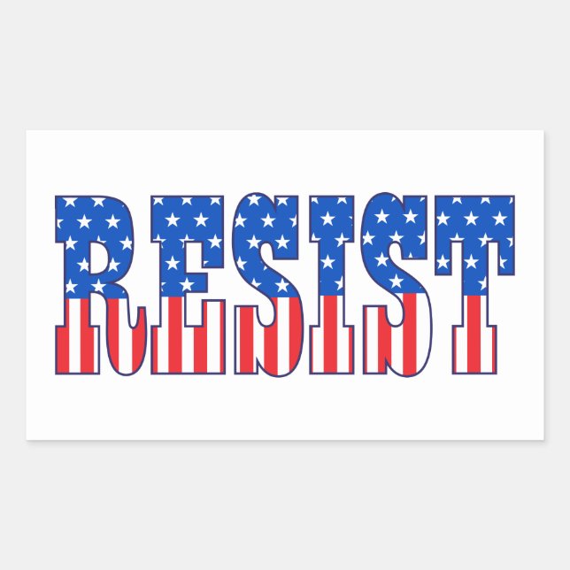 Resist | Stars & Stripes Rectangular Sticker (Front)