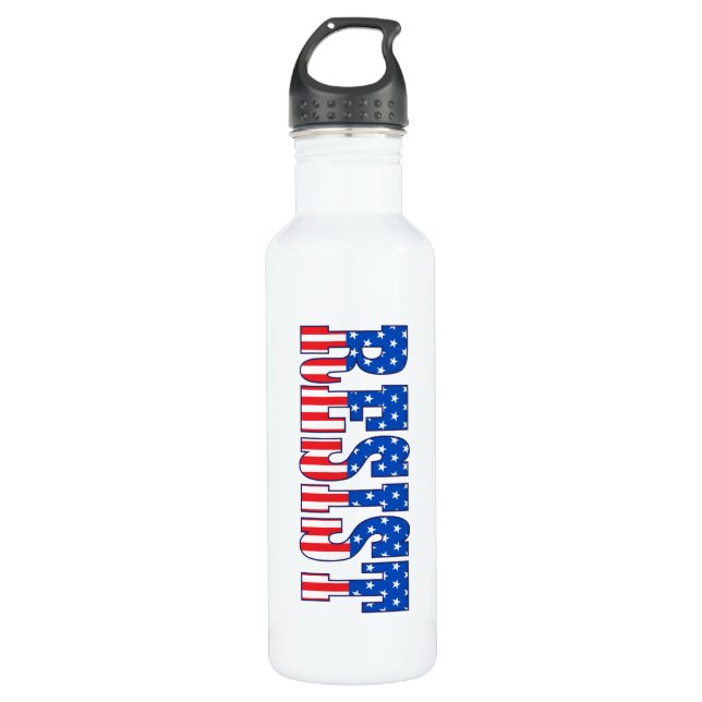 Resist | Stars & Stripes Stainless Steel Water Bottle (Front)