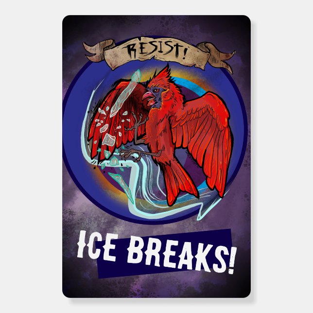 Resist State Bird Cardinal Protest Foam Board (Front)