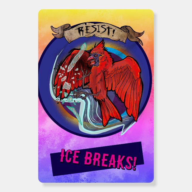 Resist State Bird Cardinal Protest Sign (Front)