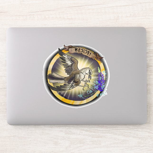 Resist State Bird Texas Mockingbird Sticker (Computer)