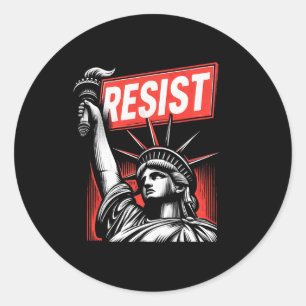 Resist Statue Of Liberty Activism Freedom Protest  Classic Round Sticker