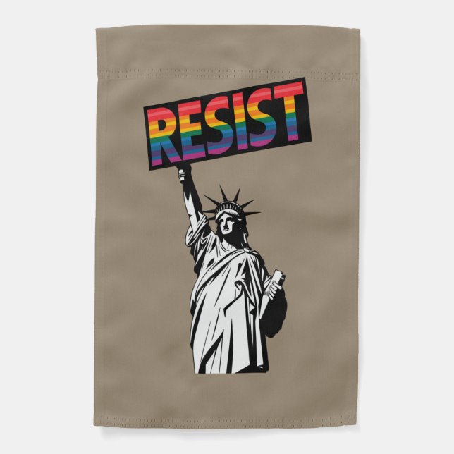 Resist Statue of Liberty Feminist Gift Garden Flag (Front)
