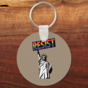 Resist Statue of Liberty Feminist Gift Keychain