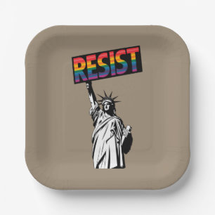 Resist Statue of Liberty Feminist Gift Paper Plates