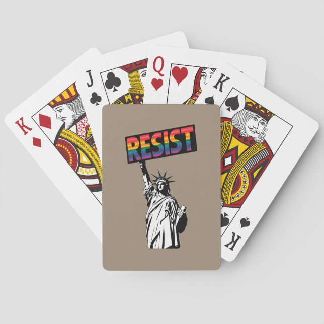 Resist Statue of Liberty Feminist Gift Poker Cards (Back)