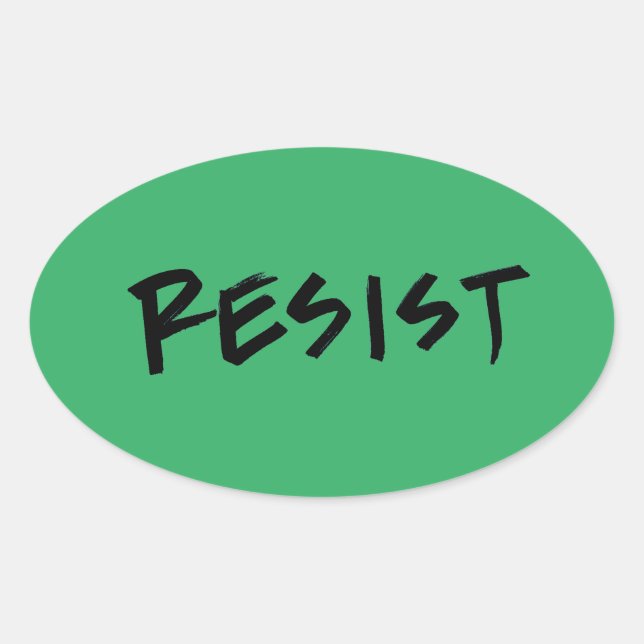 Resist Stickers-4 per sheet-green Oval Sticker (Front)