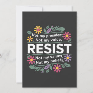Resist Subtle Anti Trump Floral Botanical Protest Holiday Card