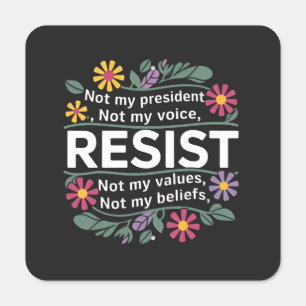 Resist Subtle Anti Trump Floral Botanical Protest Metal Sign