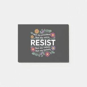 Resist Subtle Anti Trump Floral Botanical Protest Post-it Notes