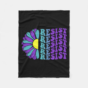 Resist Suicide Prevention Awareness Sunflower Fleece Blanket
