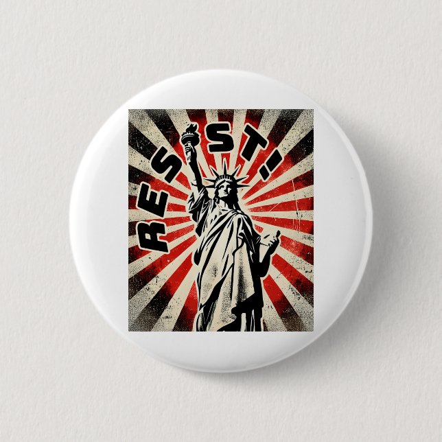 Resist Tee Statue Of Liberty Resist Activism Freed Button (Front)