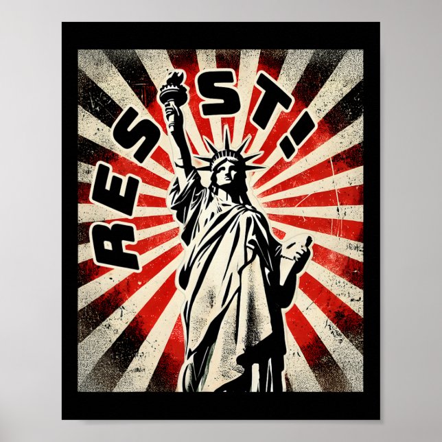 Resist Tee Statue Of Liberty Resist Activism Freed Poster (Front)