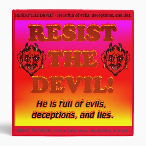 Resist The Devil 3 Ring Binder