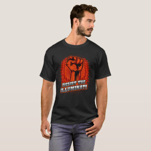 Resist The Illuminati Orange Raised Fist T-Shirt