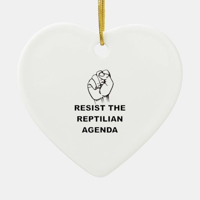 Resist The Reptilian Agenda Ceramic Ornament (Front)
