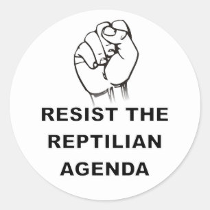 Resist The Reptilian Agenda Classic Round Sticker
