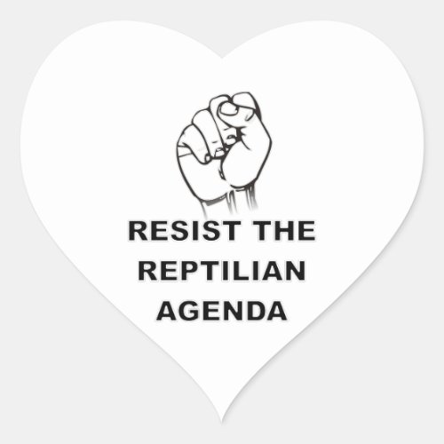 Resist The Reptilian Agenda Heart Sticker