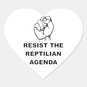 Resist The Reptilian Agenda Heart Sticker